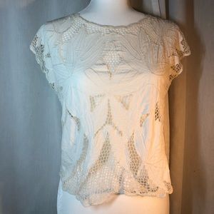 Cream Lace Crop Top